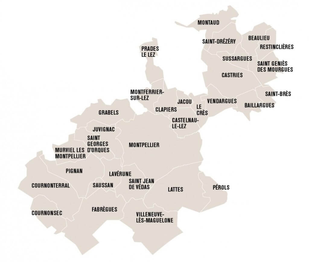 Carte Montpellier Métropole